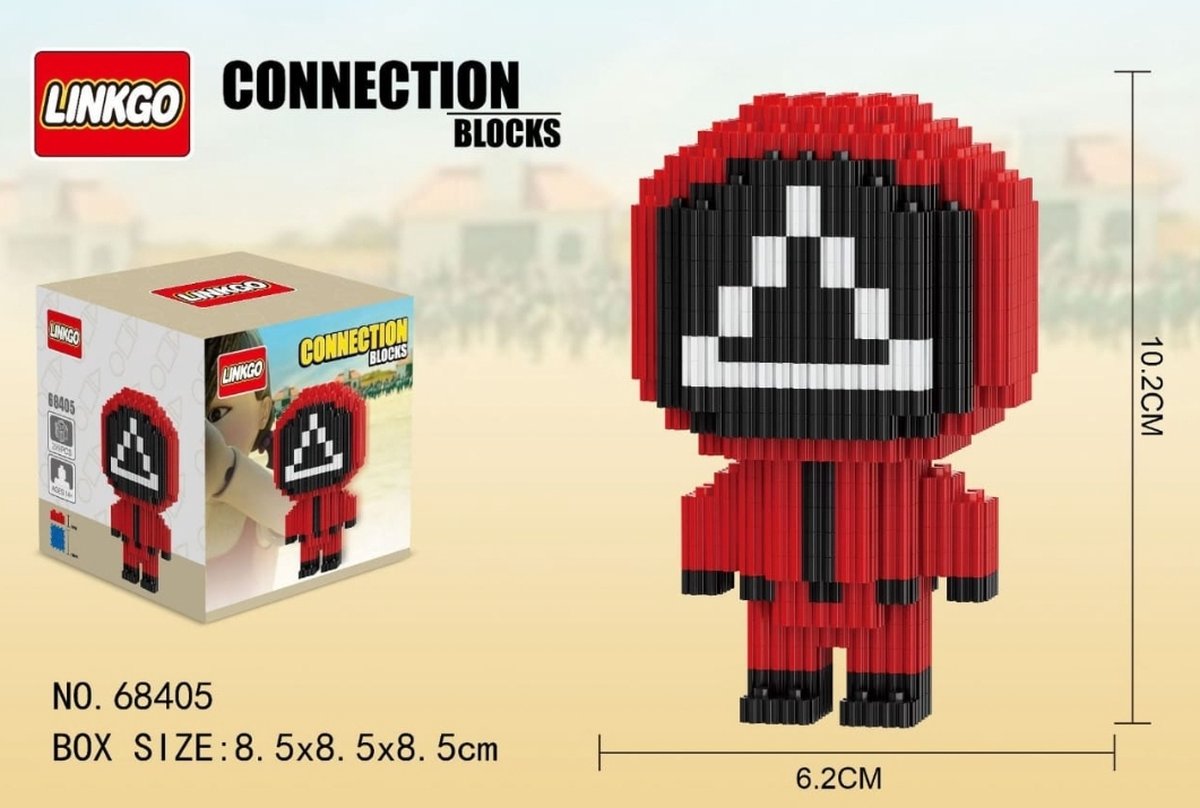 Linkgo Connection Blocks - Squid Game Driehoek (Rood/Wit/Zwart) Speelgoed voor kinderen jongens meisjes | Lego technic, Lego friends, Lego city, Lego ninjago, Lego creator | Squid Game | Figuur Driehoek